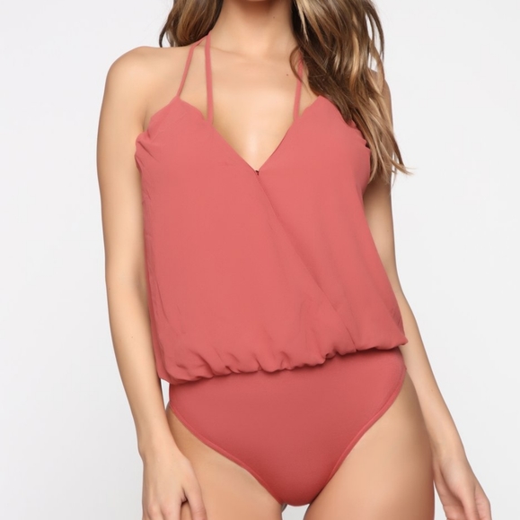 Fashion Nova I'll Take It From Here Cutout Bodysuit Rust Orange - Picture 1 of 9